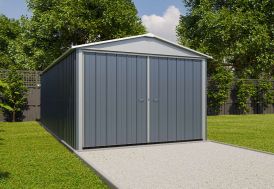 Garage de jardin en métal galvanisé gris anthracite Yardmaster 1024A