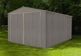 garage en métal galvanisé 17 m² effet bois vieilli 