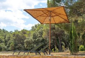 Grand parasol rectangulaire en fibres de coco et aluminium 2 x 3 m Les Ombrières de Provence