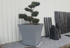 Pot de fleurs XXL PAPI : Vogue carré 100 cm gris souris 540 L