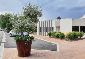 Pot de fleurs rond en PEHD effet corten