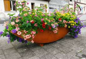 Grande jardinière PAPI en PEHD finition Corten - Elipso 55 L