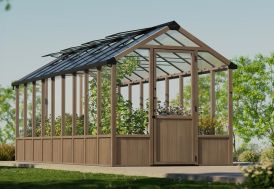 Serre de jardin en bois de cèdre et polycarbonate Natura – 15,3 m²