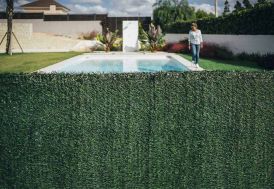 Clôture artificielle haie pour jardin gazon 