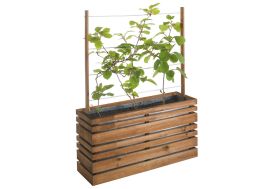 Jardinière rectangulaire en bois avec treillis 