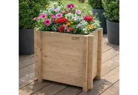 Bac à fleurs en bois de châtaignier 50 x 50 x 47 cm Ardèche Atelier du Livet