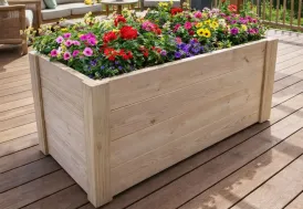 Jardinière en bois de châtaignier 102 x 52 x 52 cm Châtaigneraie Atelier du Livet