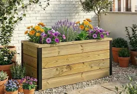 Jardinière rectangulaire en bois Hortalia
