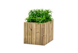 Jardinière carrée en bois de pin