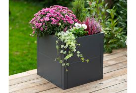 Jardinière carrée en acier anthracite