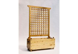 Jardinière bois sur pied - 88x37x39cm - bois autoclave lasuré noir