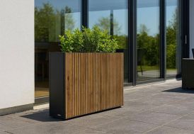 Jardinière en acier et bois Westmann
