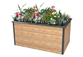 Jardinière haute en acier galvanisé effet bois