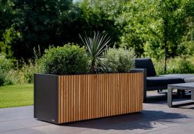 Jardinière rectangulaire en acier et bois Westmann