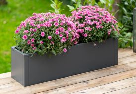 Jardinière rectangulaire en acier anthracite