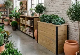 Jardinière haute en bois Hortalia