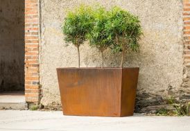 Jardinière rectangulaire en acier corten brut 48 x 96 cm H. 60 cm IDfer