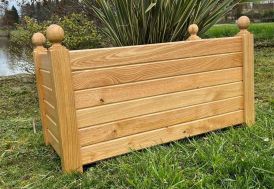 Jardinière rectangulaire en bois lasuré