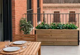 Jardinière rectangulaire en bois Hortalia