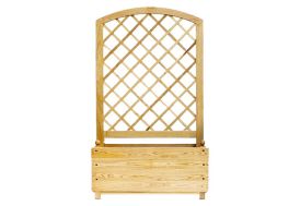 Jardinière avec treillis en bois de châtaignier
