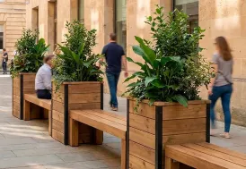 Jardinière haute en bois Hortalia