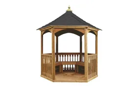 Kiosque en bois autoclave + shingle noir Brompton 4,6 m² H. 2,75 m Jagram