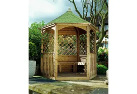 Kiosque en bois autoclave + shingle vert Carleton 4,6 m² H. 2,75 m Jagram