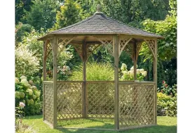 Kiosque en bois autoclave + shingle noir Vivaldi Lite 4,6 m² Jagram