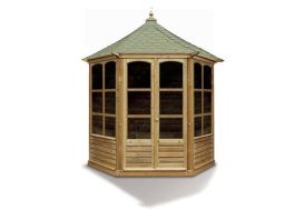 Kiosque de Jardin Fermé en Bois Traité avec Toit en Shingle 6 m²