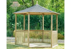 Kiosque en bois autoclave + shingle noir Galia Lite 4,6 m² Jagram