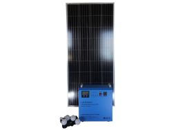 kit générateur solaire avec panneau et ampoules LED