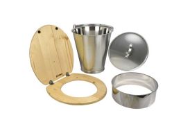 Kit de fabrication toilettes sèches avec seau en inox 15 L Lécopot