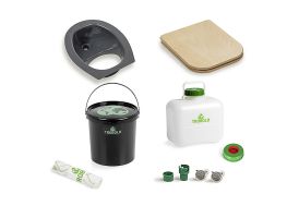 Kit de fabrication de toilettes sèches Trobolo avec lunette de toilettes en bois