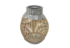 Lanterne solaire en bambou et métal