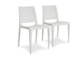 Lot de 2 chaises de jardin empilables en polypropylène Park blanc