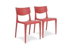 Lot de 2 chaises extérieures empilables en polypropylène Town rouge