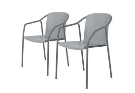 Lot de 2 fauteuils d'extérieur en aluminium et polypropylène Rod bleu