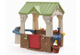 cabane pour enfants 3 activités : eau, jardinage, dinette barbecue