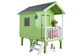 cabane en bois kangourou + sur pilotis vitre terrasse escalier jardipolys