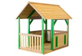 maisonnette en bois avec plancher et toiture double pente
