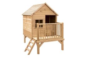 Cabane pour enfants sur pilotis en bois KANGOUROU Jardipolys, 167 x 181 x  200 cm, Maison de jeux en bois enfants en hauteur avec escalier