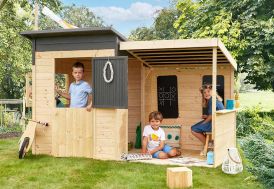 Maisonnette pour enfant en bois avec auvent Soulet San Diego