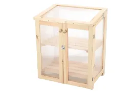 Mini serre de jardin pour semis en bois et polycarbonate Naturel S