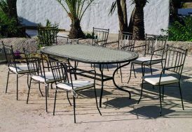 Salon de jardin haut en acier