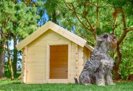 Niche pour chien en bois brut 99 x 76 cm - M401 Timbela