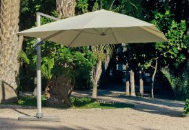 Parasol déporté en aluminium avec toile en polyester