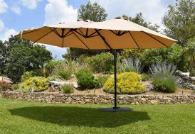 Parasol déporté 4x3 m Taupe