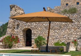 Parasol déporté en fibres de coco et aluminium 3 x 4 m Les Ombrières de Provence
