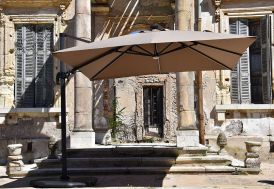 Parasol Déporté à LED en Aluminium et Polyester Givex Capeo 3 x 3 m Taupe