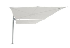Double parasol déporté mât aluminium toiles blanches Spectra Duo Umbrosa 250 cm